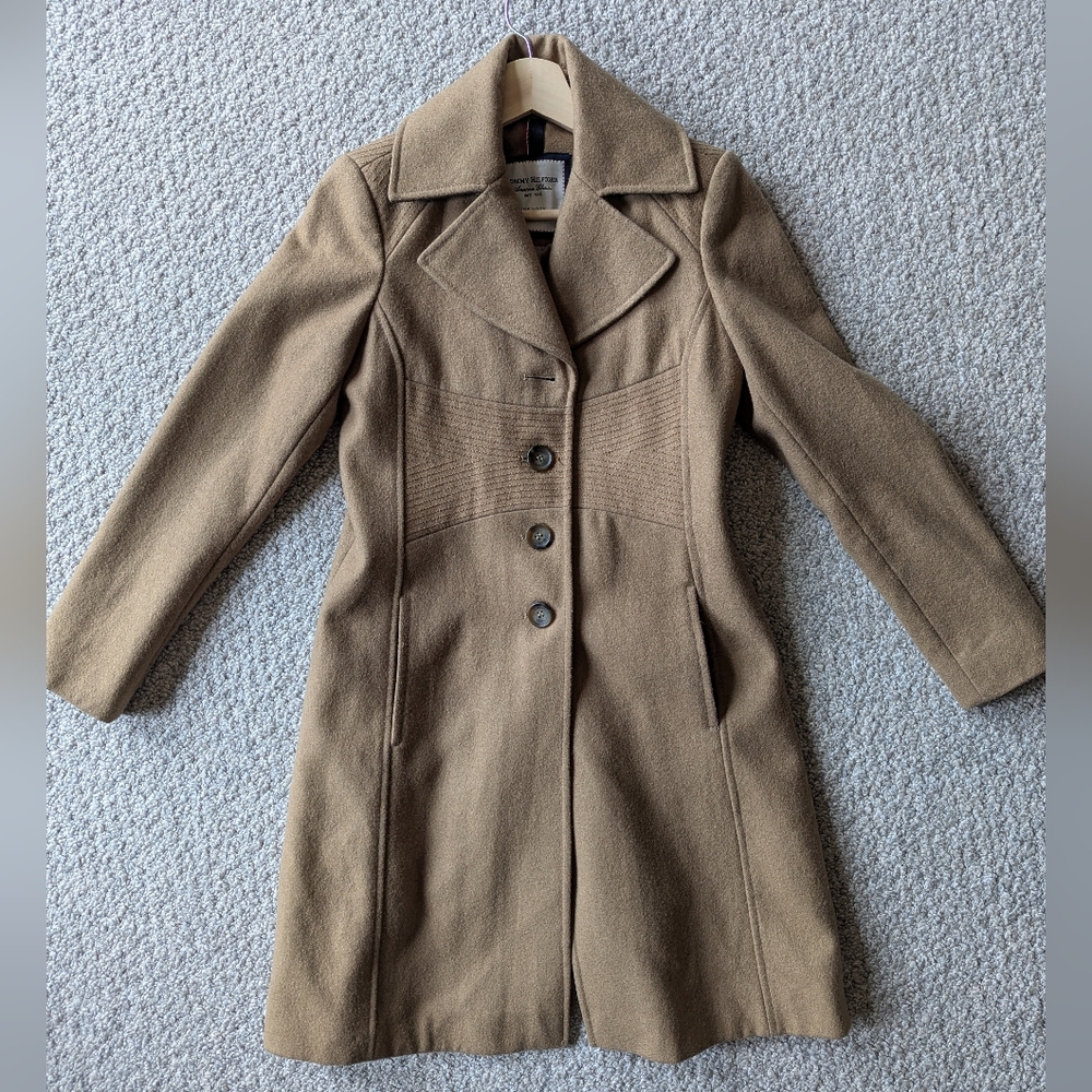 Tommy Hilfiger Camel Fitted Women's Pea Coat